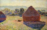 Claude Monet Canvas Paintings - Grainstacks In The Sunlight Midday